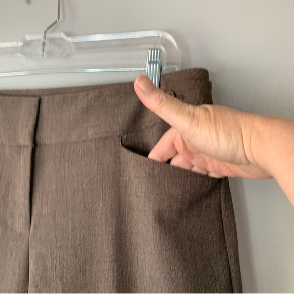 Anne Klein NWT brown multi woven straight leg dress pants with pockets. Size 10 - Picture 5 of 14